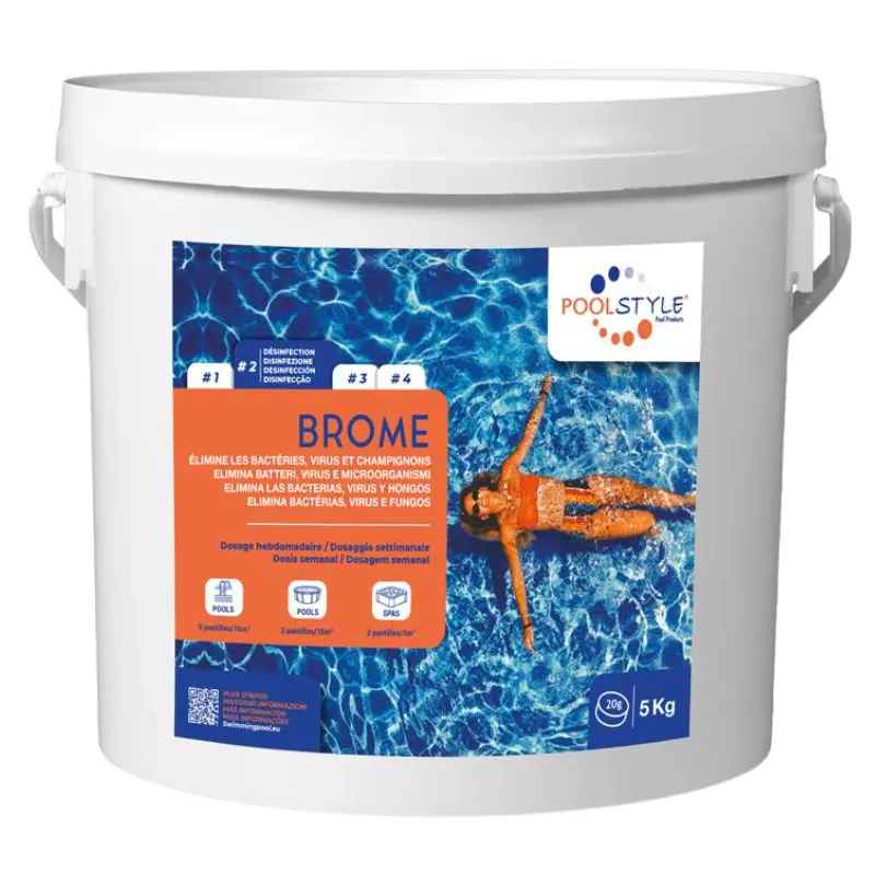 brome piscine POOLSTYLE 5 kg – pastilles 20 g
