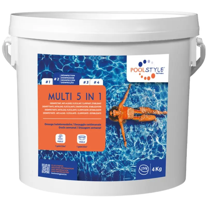 chlore multi-action POOLSTYLE 4 kg – galets traitement piscine