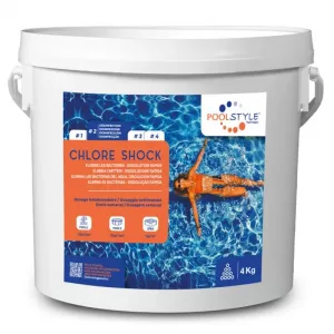 chlore choc piscine POOLSTYLE 4 kg – granules stabilisés