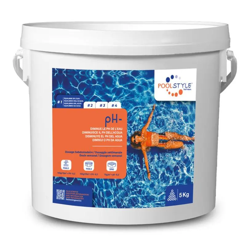 pH Moins piscine POOLSTYLE 5 kg – correcteur pH haut