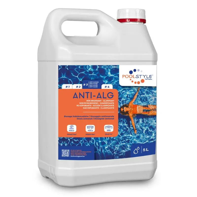 anti-algues piscine POOLSTYLE 5L – traitement préventif et curatif