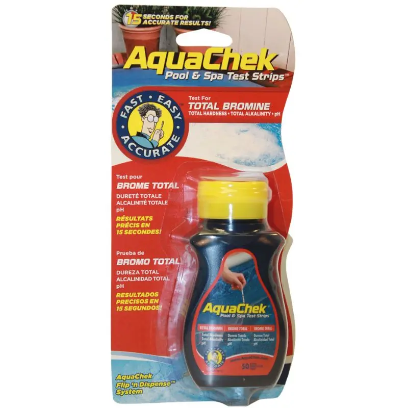 Testeur Aquachek Rouge – 50 bandelettes analyse brome piscine spa