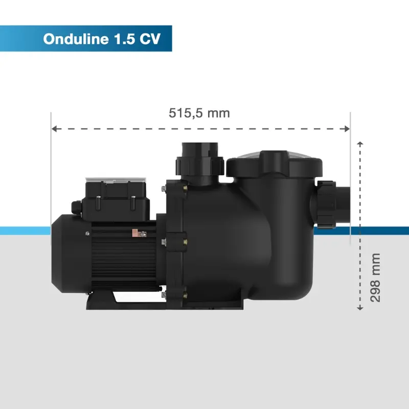 Dimensions Pompe filtration Poolex Onduline – vue globale