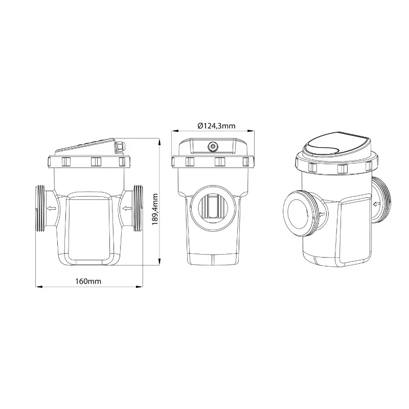 Dimenssions Électrolyseur Turbo Salt Poolex – installation compacte