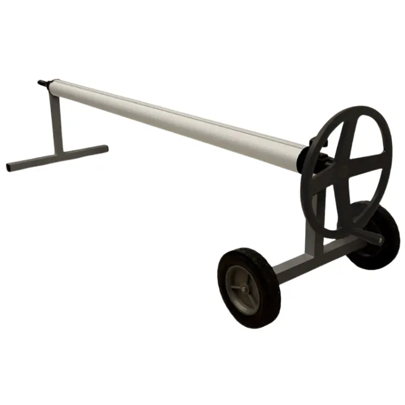 Enrouleur Kokido KALU aluminium sur roues avec manivelle pour bâche à bulles