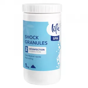 LIFE Shock Granules 1 kg chlore choc stabilisé pour spa