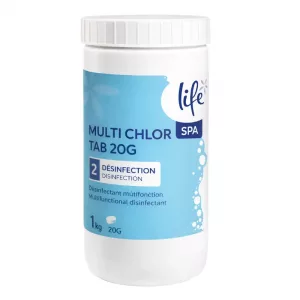 LIFE Multi Chlor Tab 20 g 1 kg chlore multifonction pour spa