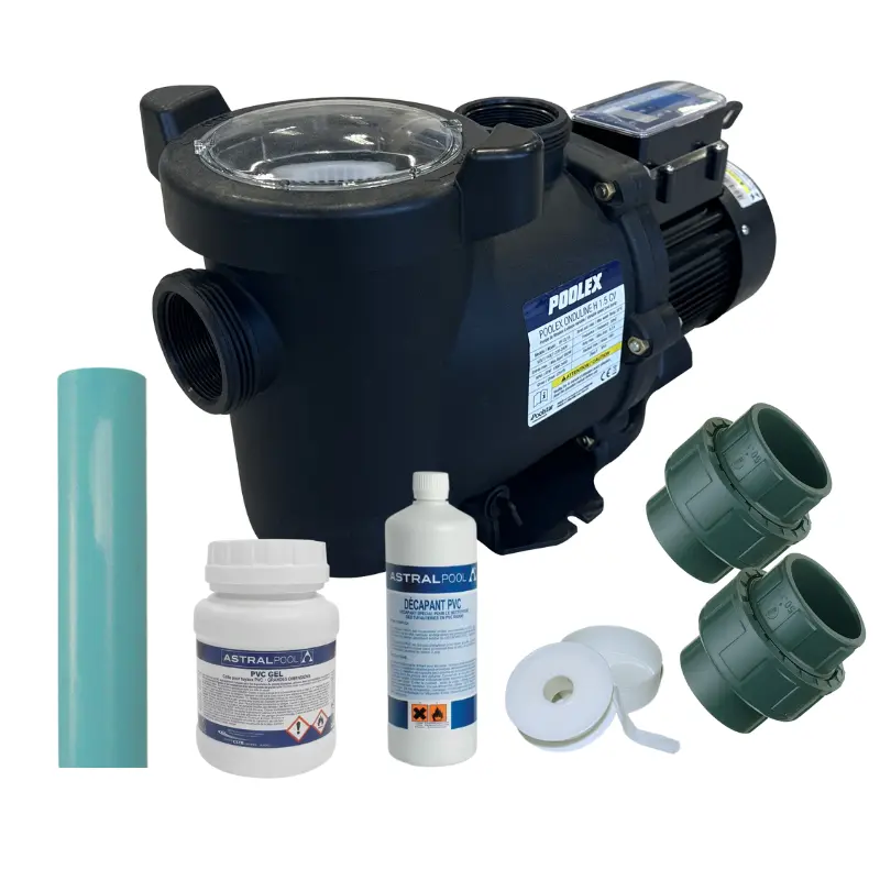 Pack Pompe Vitesse Variable — Économie d'énergie Pack pompe piscine vitesse variable Poolex Onduline – kit installation Ø50 Nation Piscine