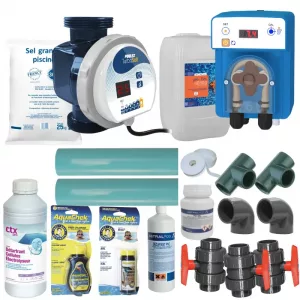 Pack électrolyseur au sel Poolex Turbo Salt 30 à 80 m3 complet