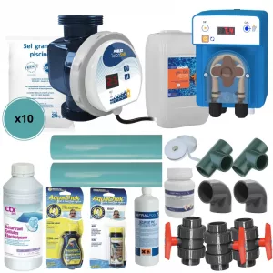 Pack passage au sel piscine 60 m3 complet Poolex Turbo Salt 600