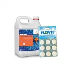 Pack eau trouble piscine Essentiel – Flovil 9 pastilles + nettoyant filtre 5 L