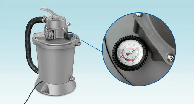 Manomètre de pression du filtre Poolex Blue Silk – contrôle de l’encrassement du média filtrant