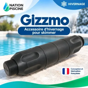 Gizzmo antigel pour hivernage piscine présenté seul sur visuel produit, compatible skimmer