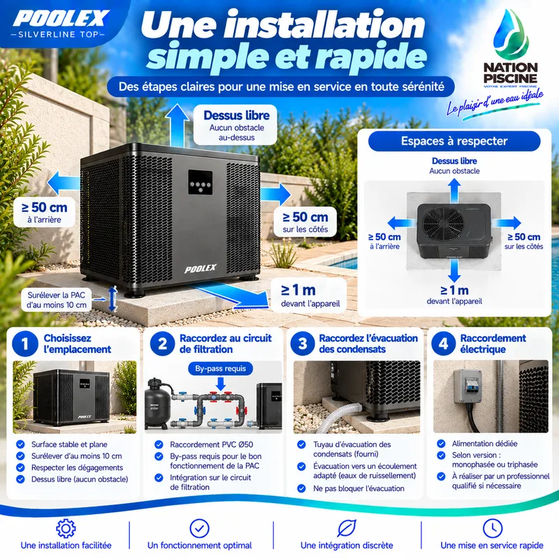 Dégagements et points clés pour installer une Poolex Silverline Top