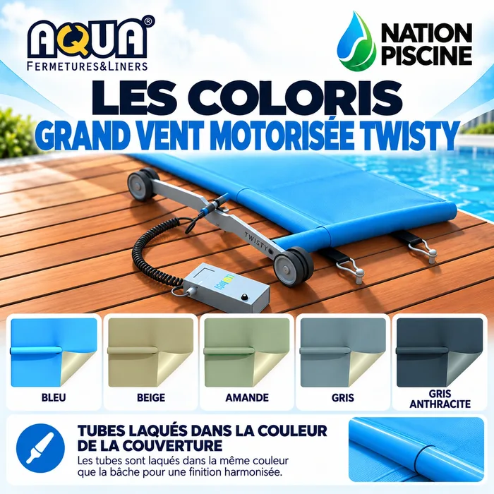 Coloris couverture Grand Vent motorisée Twisty Aquafermetures